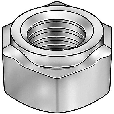 UNC Coarse Sizes QTY 25 Hex Weld Nuts Steel Long Pilot 3 Projections 