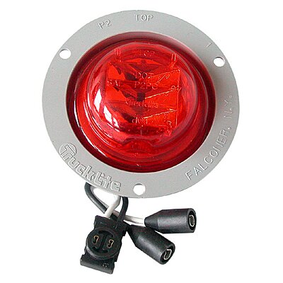 2pc 2.5" Round 6 LED Red Light Truck Trailer Side Marker Clearance Grommet Kit